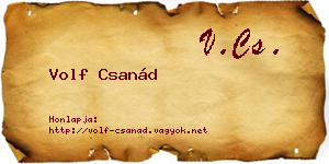 Volf Csanád névjegykártya